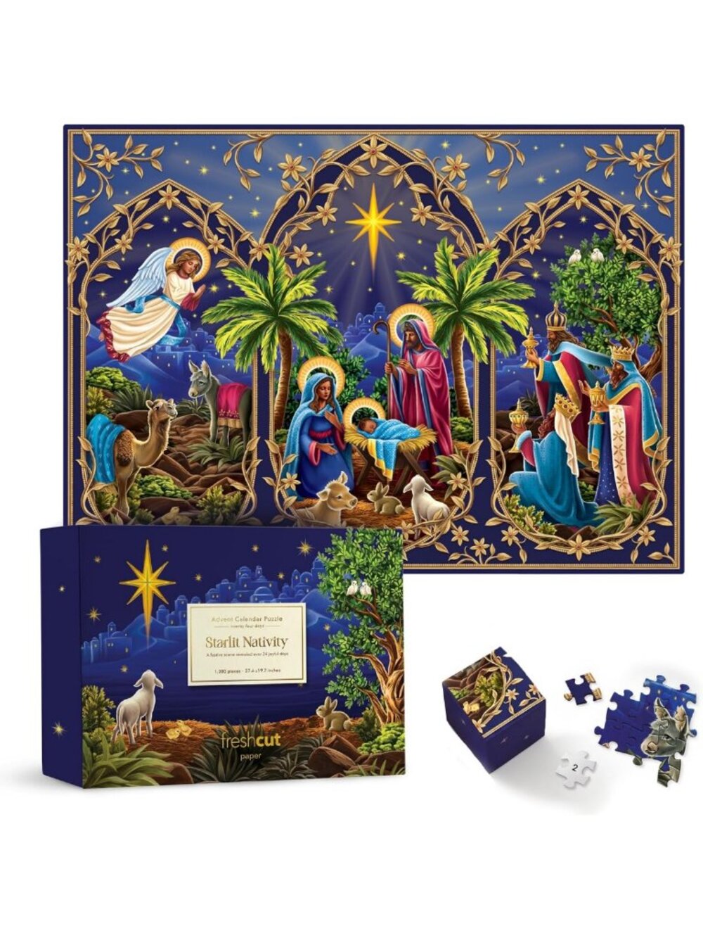 1000 Piece Nativity Advent Calendar Puzzle - Festive Holiday Jigsaw Fun